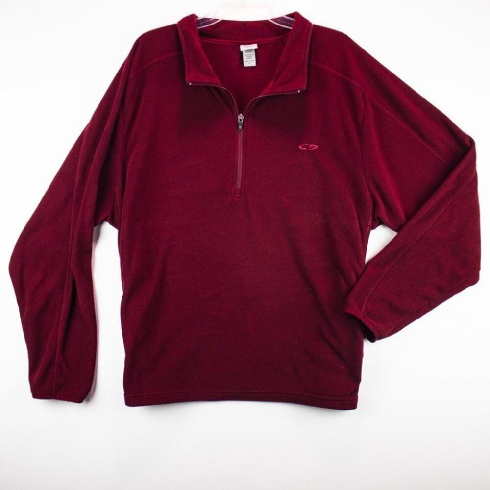 Men's XL Red Quarter Zip Fleece Pullover Athletic Sweater Champion